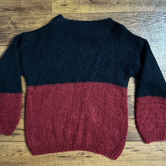 Agatha Brown • Medium • Black/Burgundy • Floral • Kid Mohair • Italy • Sweater - Picture 11 of 13